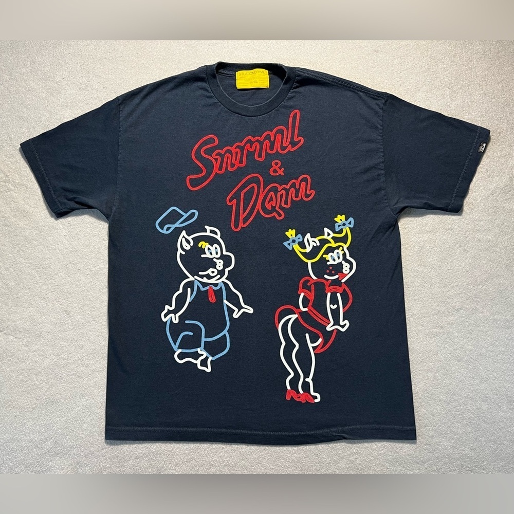 SituatioNormal x DQM “Dave’s Revenge” Blue Graphic T-Shirt XL Streetwear